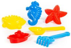  Lapát Gereblye Homokformák a strandra 5 db-os szett (MEGADIDI BEACH SET nr. 1412)