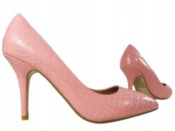 Kokietka Elegáns kígyómintás tűsarkú cipő Rózsaszín magassarkú cipő 39 Kokietka (22350)