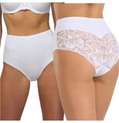 Spiman Női alsónadrág Bugyi magas derekú csipkés Leila fehér 3XL