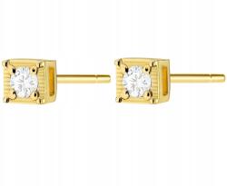 ZŁOCISTO Arany Fülbevaló Gyémántokkal Finom Négyzet Alakú Stift Csavarok (biżuteria na urodziny imieniny rocznicę)