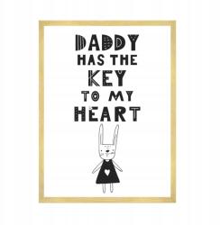  Gyerekszoba poszter "Apának van a szívem kulcsa" 50x70 cm arany keret (MP1-0223_50X70,045)