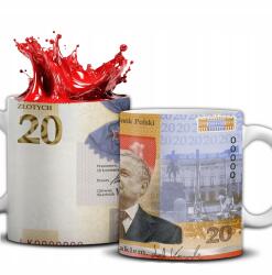 Style Couture 330 ml-es Pohár Ajándékba Kaczyński Bankjegy Különböző Minták (PIS Banknot Kaczyński)