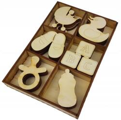 Kreatywne Myślenie Baby Szett 30db 5cm-es fa díszek baba motívum (30591)