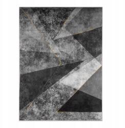 StandHeiz Szőnyeg Fekete Szürke Arany 120X170 CM Geometrikus Modern Csúszásgátló (10K)