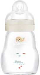 MAM Feel Good Glass Baby Bottle antikólikás üvegből készült cumisüveg 0m+ Beige