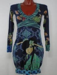 Desigual Ruha pamutból, sötétkék, hosszú ujjú, Gésa arccal, Desigual Xs (1141)
