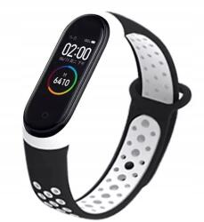  Xiaomi Szíj MI Band 3/4 Perforált Fekete-fehér Csere (Opaska Zamienna Pasek do Xiaomi Mi Band)