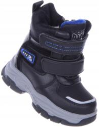 Linshi Fekete Hótaposó Bokacsizma Cipzáras Bélelt Kényelmes Cipő Fiúnak 29-es (A1646-22 A2515-22 A4357-22)