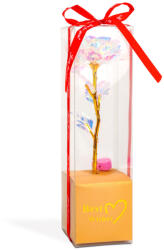  LED-es világító művirág dekoráció - rózsa - fehér (DA01199) - tipparuhaz