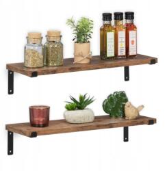 Relaxdays Könyvespolc, fa 48 x 15, 5 cm barna árnyalatok B23 (10044755)