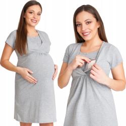 Przyszła Mama Szürke Női Terhességi És Szoptatós Pamut Hálóing Rövid Ujjú S/m Méret (koszula nocna damska)
