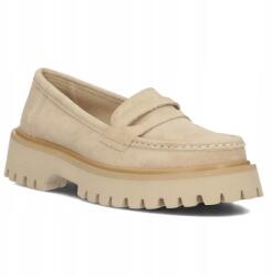 Filippo Női platformos bőr félcipő Filippo 4586 bebújós mokaszin Bézs 40 (DP4586/23 BE)