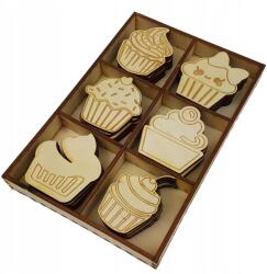 Kreatywne Myślenie Cupcake Szett 30db 5cm-es fa díszek (30601)