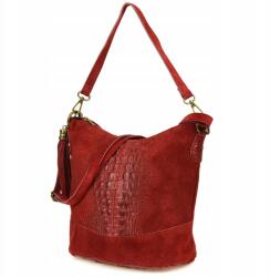 Beltimore Croco velúrbőr kézitáska postás táska 2pántos (W13)