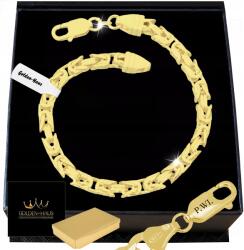 Golden Haus Vastag Arany Férfi Szövött Karkötő 24 CM 5 MM Minta 925+GRAVÍROZÁS (pozłacana bransoletka bransoleta szeroka 585)