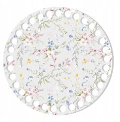 Eko-deco BSZ777-UVW Nyomott mintás kosár alap 15cm finom virágokkal fehér (BSZ777-UVW)