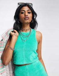  Zöld Velúr Felső, Size 32-34, pamut (546776)