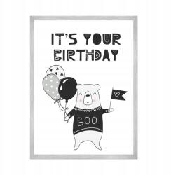  Születésnapi poszter "It's your birthday" 21x29, 7 cm ezüst keret (MP1-0297_21X29,7,039)