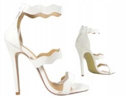  Fehér női tűsarkú szandál menyasszonyi cipő 40-es méret (19281)