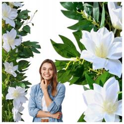 Griny Mű Virágfüzér Borostyán Fehér Elsőáldozás Keresztelő Esküvő Dekoráció Futónövény (Griny)