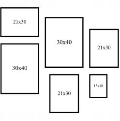 Fotopp Képkeretek szett 6db. 30x40 A4 21x30 13x18 (Ramki na zdjęcia czarne 30x40 21x30 13x1)