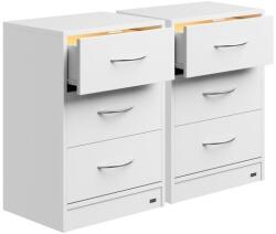 Casaria® 2 éjjeliszekrény készlet Eloise 54x39x28 cm - LED fehér (109662)