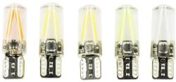 Interlook Autós Led izzó W5W T10 Cob 12V 24V 360*Izzószálas piros