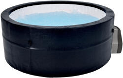 avenli Saipan fekete bőrhatású dézsa jakuzzi, 184 × 73 cm, 1200 l (HMC_212)