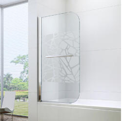 GilaxSpa Murano IV. kádparaván homokfúvott üveggel 80cm x 150cm x 6mm