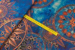  Sifon Anyag, Orientális Mintával, Ruhákhoz, Dekorációkhoz, Arany és Kék Színben (SZYD)