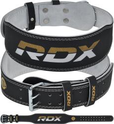 RDX 4 Inch Leather Weightlifting Gym Belt BLACK/GOLD (S) - RDX