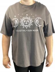 Shein Barna póló blúz kerek nyakkivágással, Shein M-es méret