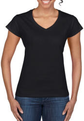 Gildan SOFTSTYLE® NŐI V-NYAKÚ FEKETE PÓLÓ (GIL64V00bk)