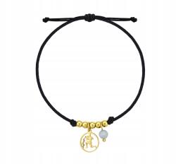 ZŁOCISTO Zodiakus Vízöntő Aranyozott 925-ÖS Ezüst Zsinór Karkötő (biżuteria na urodziny imieniny rocznicę)