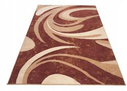 Dywany Chemex Szőnyeg 200X300CM Színes Plüss Szőnyegek Bézs Piros Rövid Szálú (3707A BROWN)