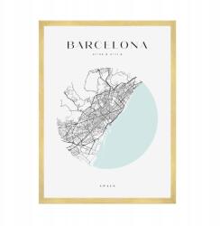  Barcelona várostérkép poszter kb. 50x70 cm arany keret (MP1-0037_50X70,045)
