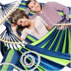 Tutumi Kerti Függőágy 2 Személyes Hinta XXL Erős Anyag Fejpánt Nagy Táska (HAMAK 2 OSOBOWY OGRODOWY HUŚTAWKA)