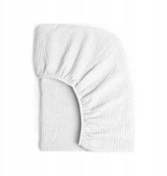 Muminky Kiságyba való lepedő 120x60 Muszlin Pamut Gumis Lepedő Fehér (Muślin gumka)