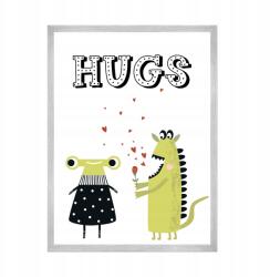  Gyerekposzter "Hugs" 21X29, 7 cm ezüst keret (MP1-0248_21X29,7,039)