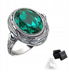 Ulex Premium Gyűrű ezüst 925 Vintage stílus Zöld Emerald kristály méret 24 (PC-2117E-P/24)