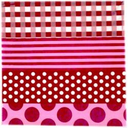 aha Háromrétegű szalvéták, 33x33 cm, piros kockás pöttyös mintával, 20 db