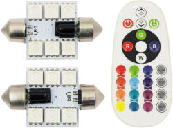 Interlook 2 Izzó C5W C10W Led Rgb Színes Távirányító 42 MM