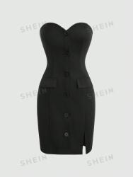 Shein EC13106 Shein Blézer Ruha Mini Nyitott Vállú Gombokkal (4) L