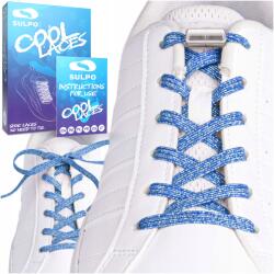 Sulpo Kék, csillámos, gumis cipőfűző, nem kell kötni, kapcsokkal (Elastyczne sznurowadła sznurówki bez wiązania)