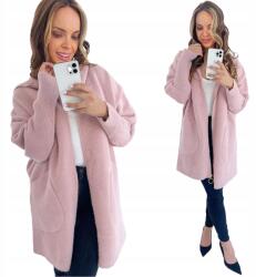 Soprato Klasszikus Meleg Alpaka Kabát Cipzáras Púderrózsaszín Színben