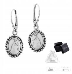 Ulex Premium Ezüst fülbevaló pr. 925 Elegáns lógós fülbevaló természetes howlittal (PE-2336-KSP naturalny kamień)