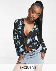 Motel Fekete Áttetsző Felső Minta (s) (543594)