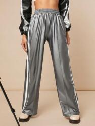 Shein IC81103 Shein Ezüst Nadrág Széles Öko Bőr Magas Állapot (4) M