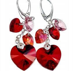 Arande Siam Rose Kristály Fülbevaló Ezüst Tanúsítvánnyal (702676)