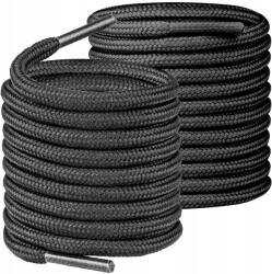 Tulmero Trekking cipőfűző, kerek, Erős, vastag, fekete, 220 cm hosszú (Sznurówki trekkingowe okrągłe)